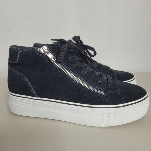 Steve Madden Gryphon Women's Black Suede Leather High Top Platform Sneaker - 8.5 - Picture 1 of 13
